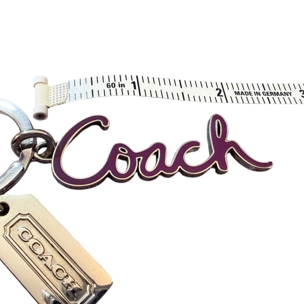 Coach Purple and Silver Script Logo Keychain - Picture 8 of 9